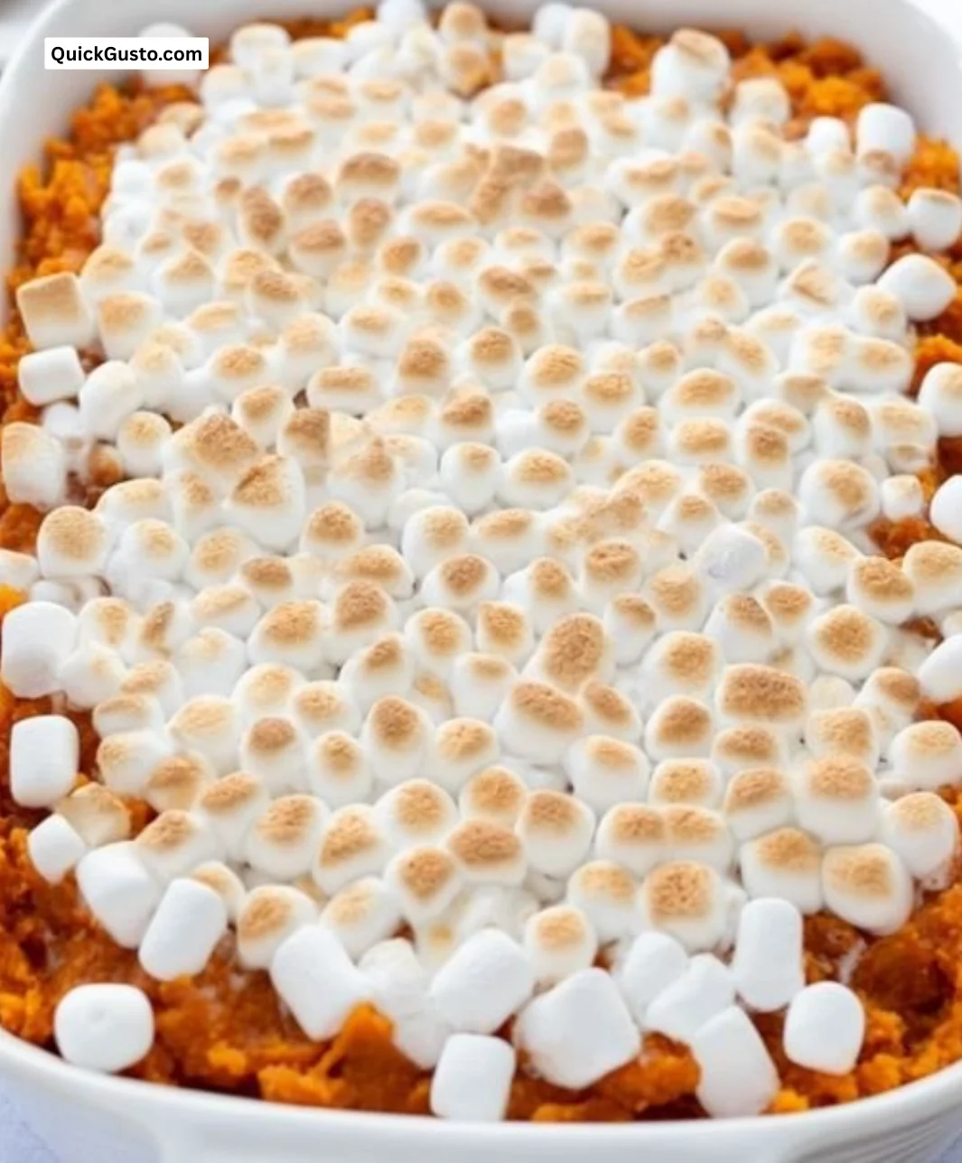 Delicious easy sweet potato casserole topped with marshmallows
