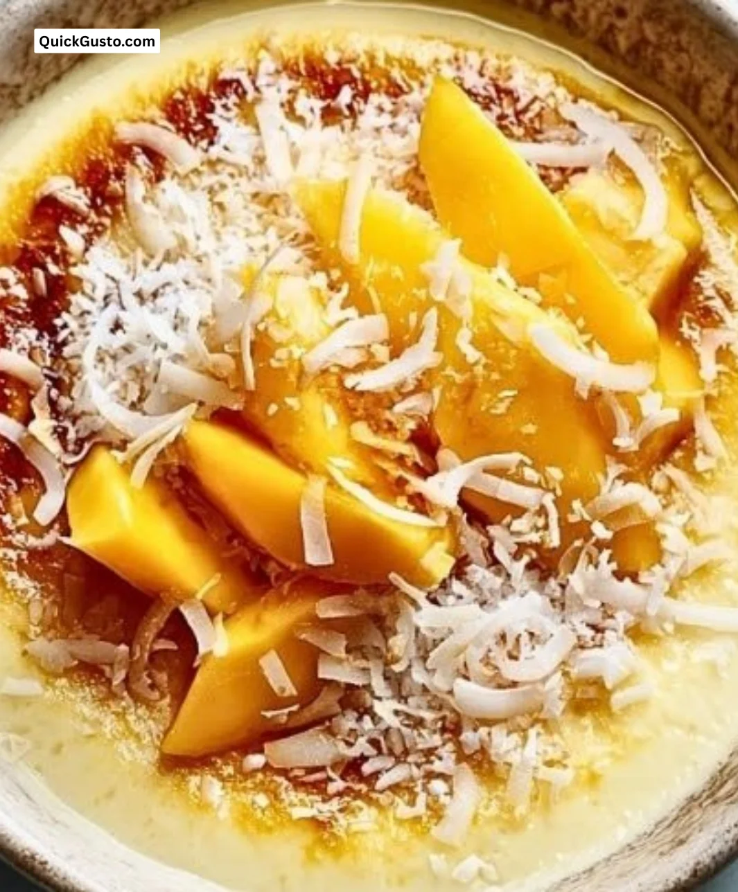 Delicious homemade Thai coconut custard dessert in a bowl