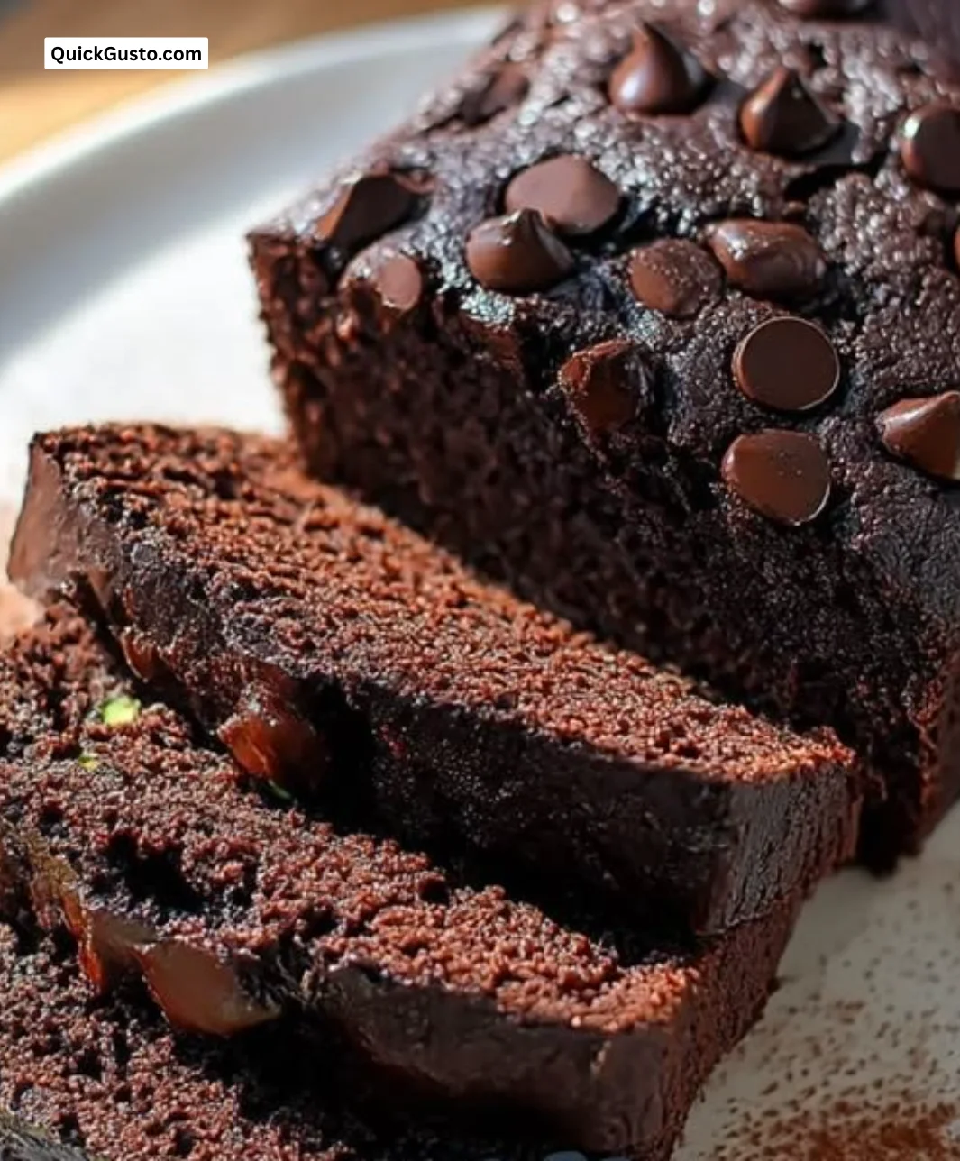 Delicious double chocolate zucchini bread baked to perfection
