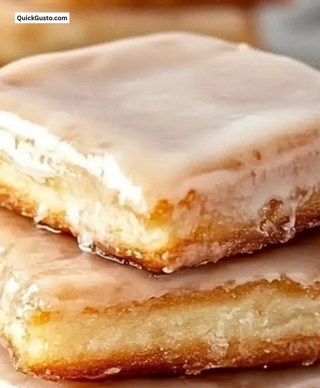 Homemade maple donut bars topped with a sweet glaze