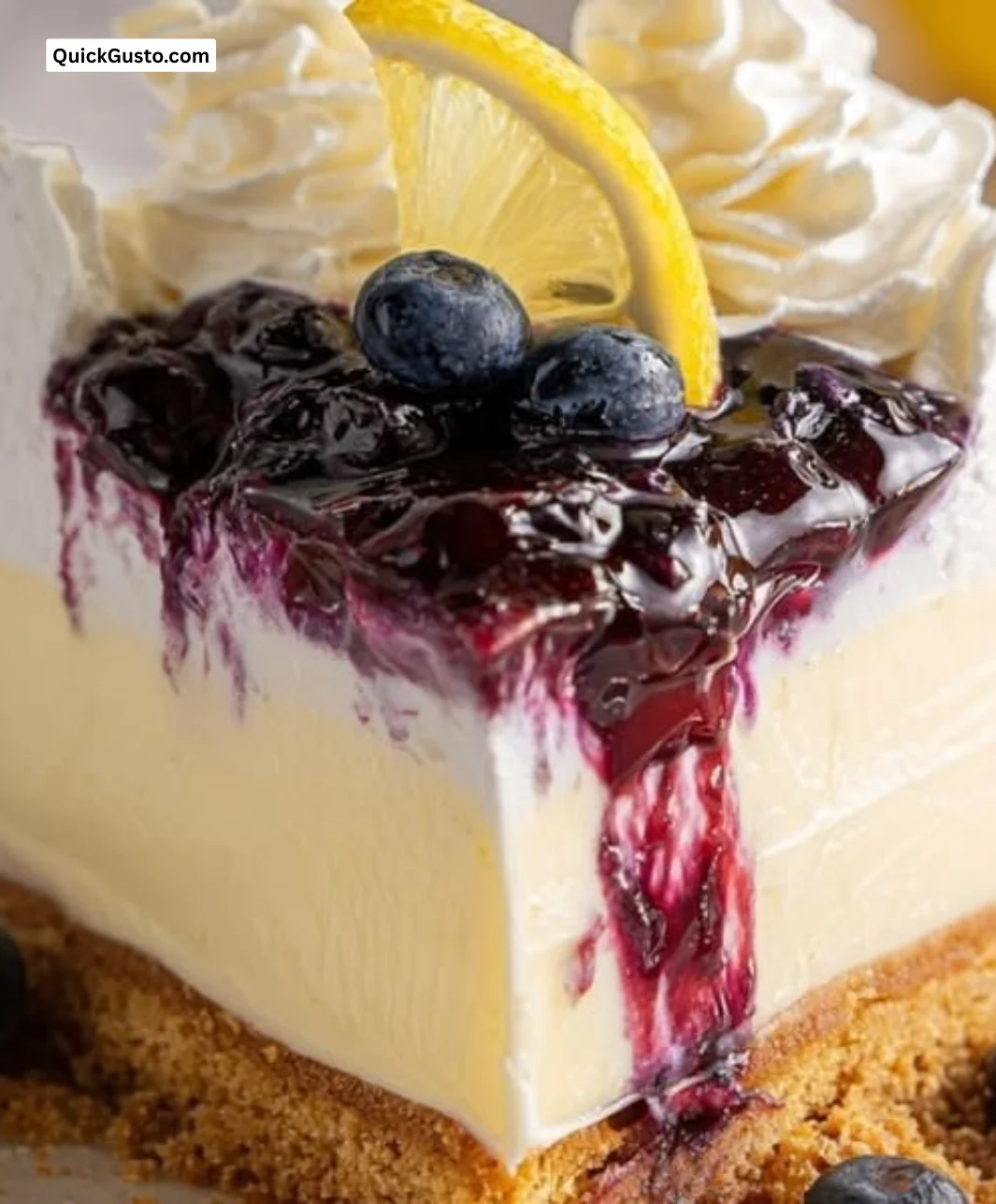 Lemon Blueberry Delight dessert with fresh blueberries and lemon zest.