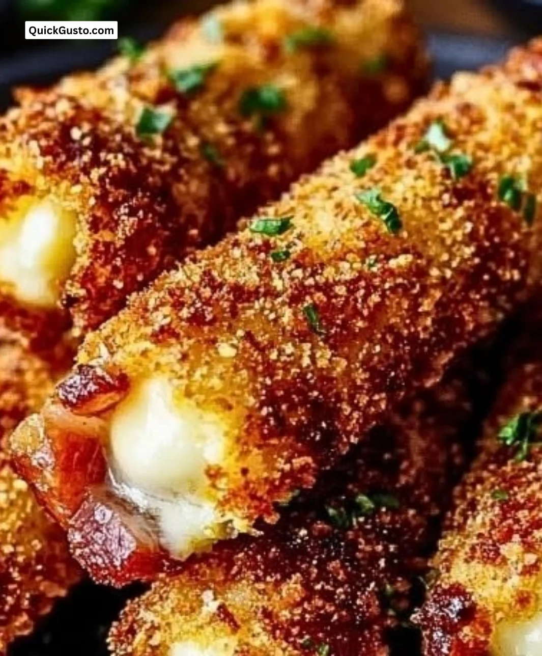Spicy Nashville bacon mozzarella sticks served as a delicious snack