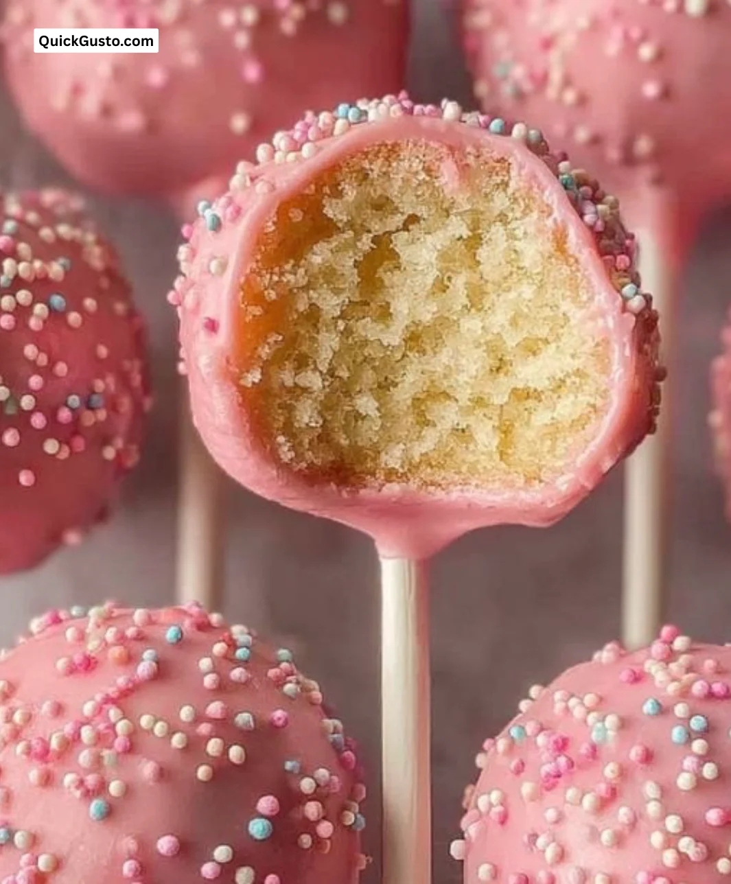 Starbucks copycat birthday cake pops ready to enjoy.