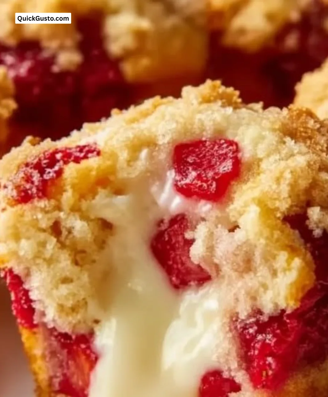 Delicious strawberry cream cheese muffins fresh out of the oven