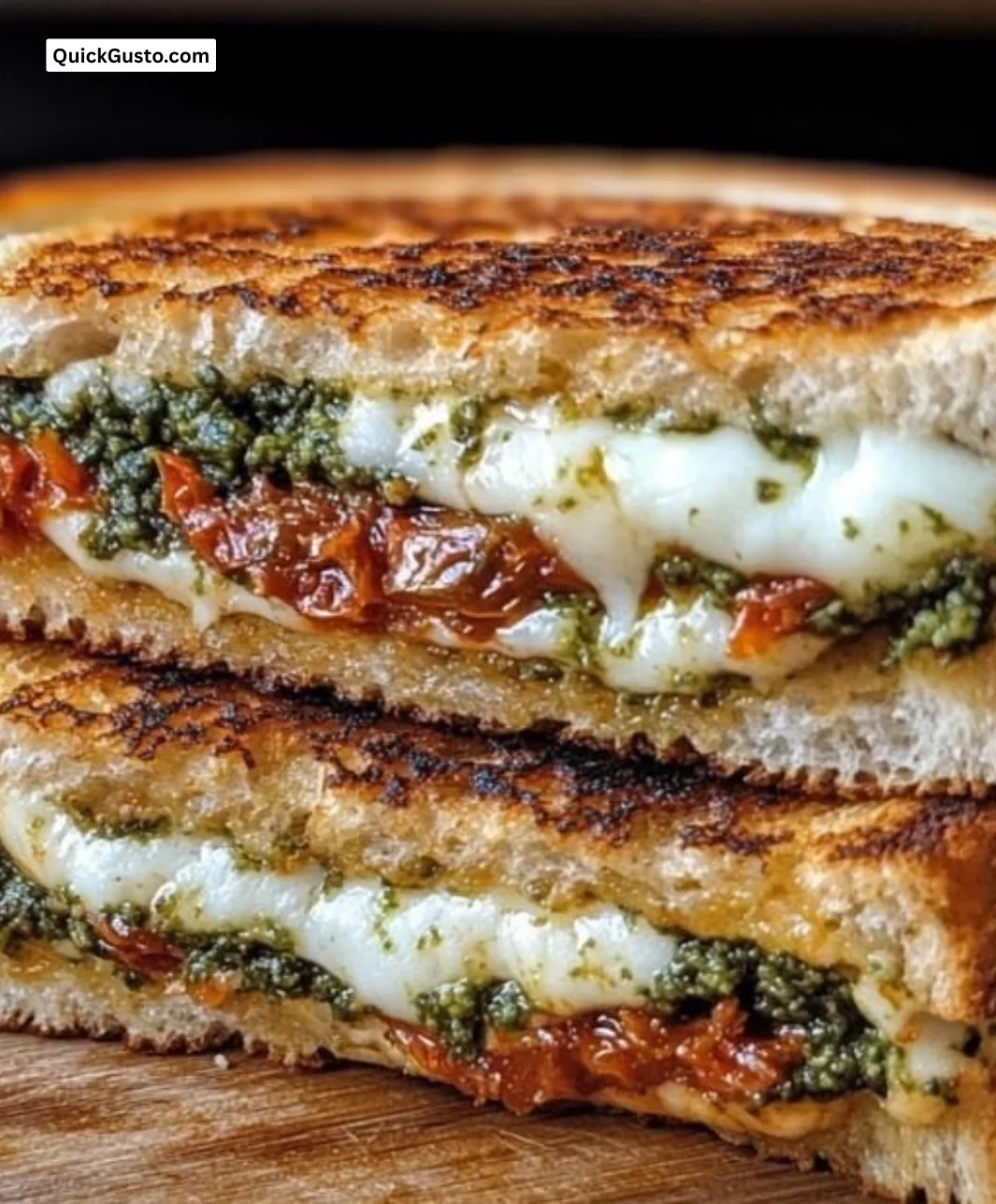 Delicious Sun-Dried Tomato Pesto Grilled Cheese sandwich ready to enjoy