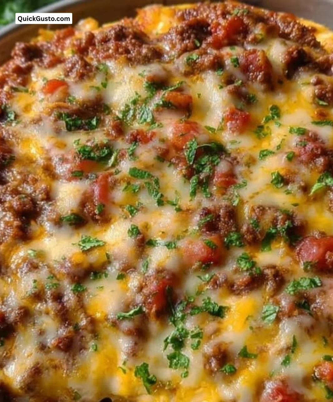 Delicious taco casserole with tortillas served in a baking dish