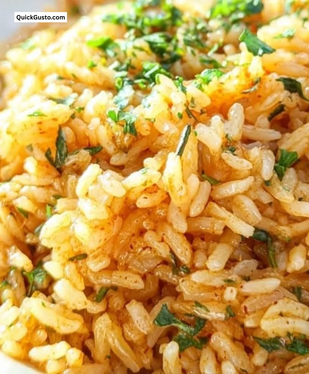 Bowl of Texas Roadhouse seasoned rice on a rustic table