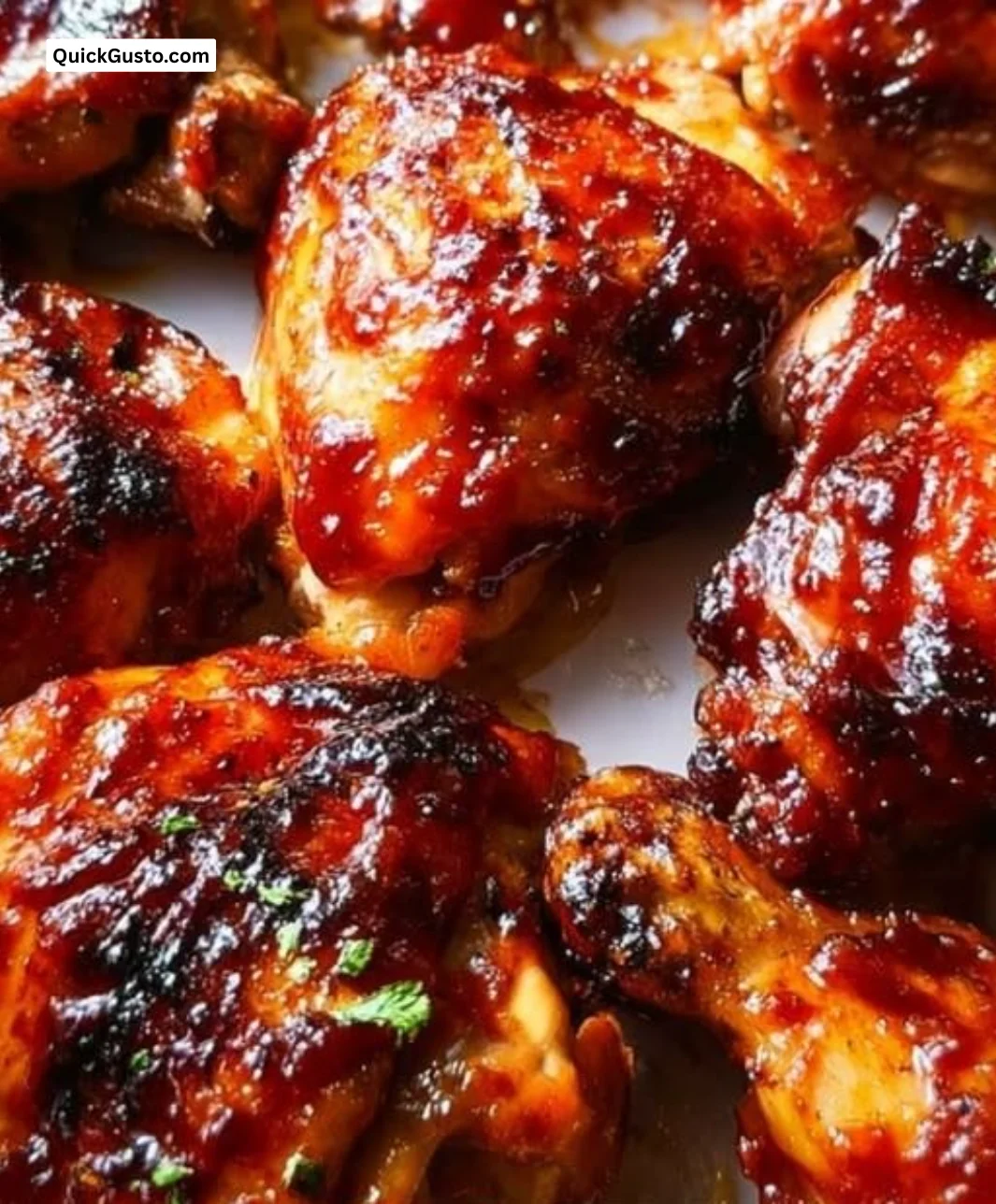 Two-ingredient crispy oven-baked BBQ chicken ready to serve