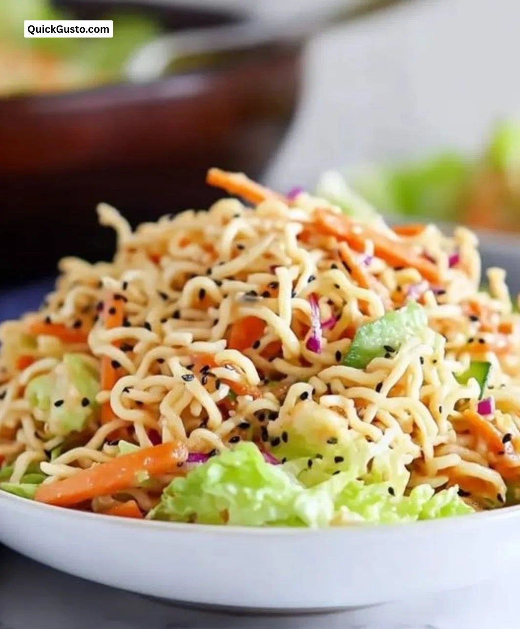 Colorful Oriental Salad with crunchy ramen noodles for a quick weeknight meal