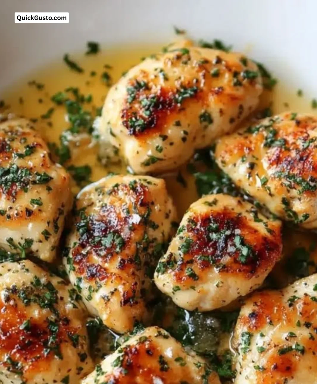 Delicious garlic butter chicken served with herbs and spices for a cozy low-carb meal
