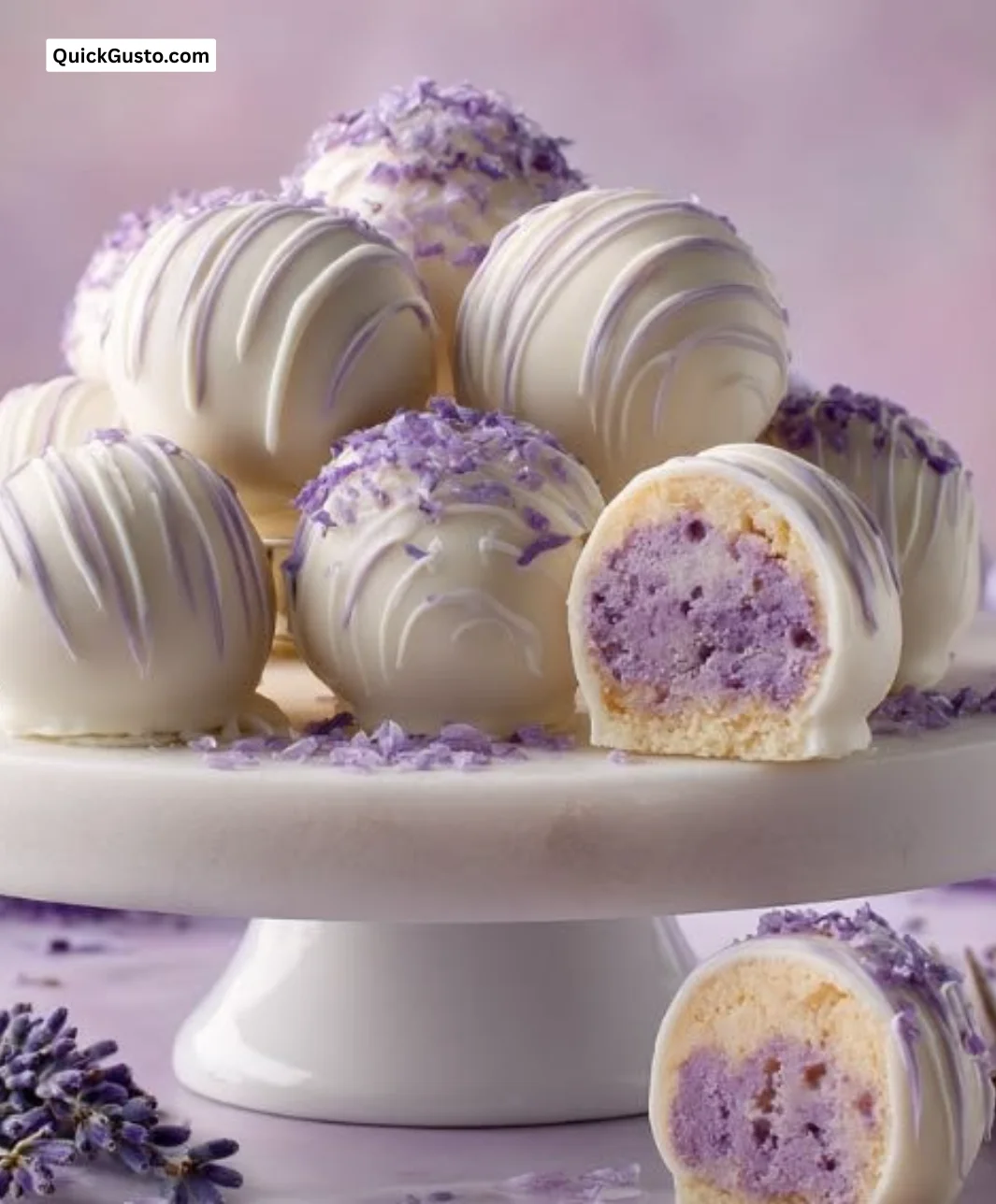 Delicious lavender truffles showcasing creamy texture and floral flavor