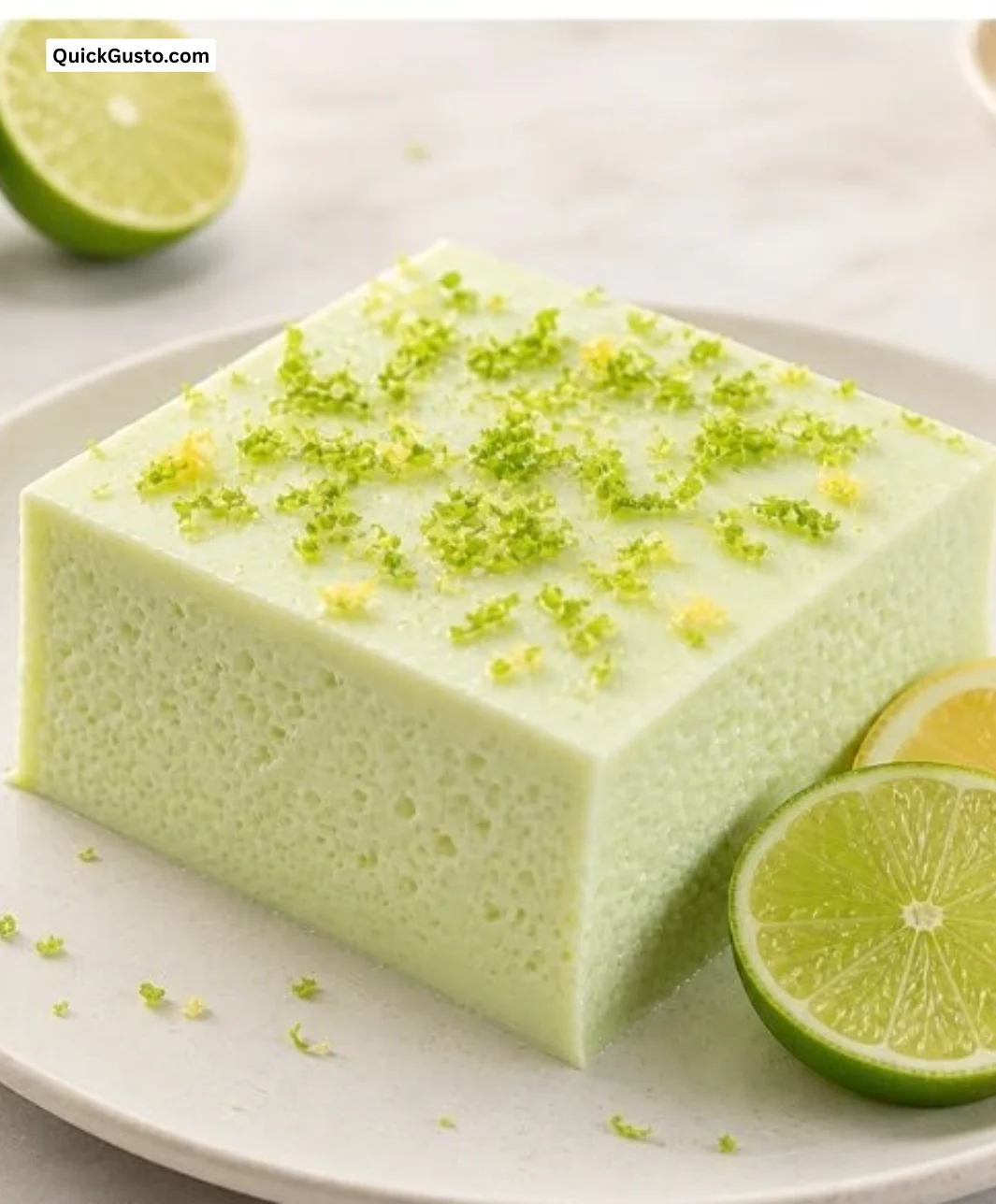 Refreshing Lemon Lime Jello Salad served in a bowl with a garnish