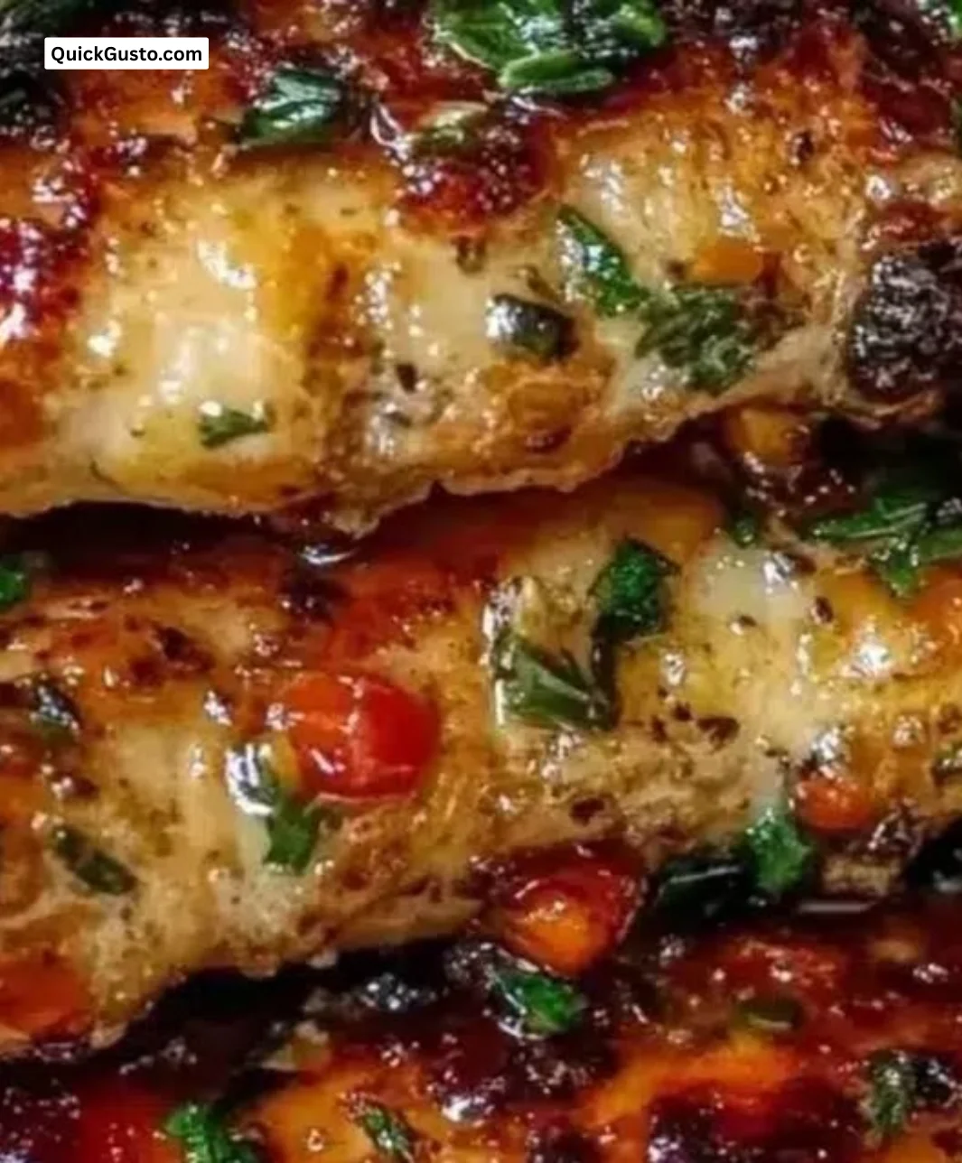 Plated Mediterranean Chicken Tenders with herbs and spices.