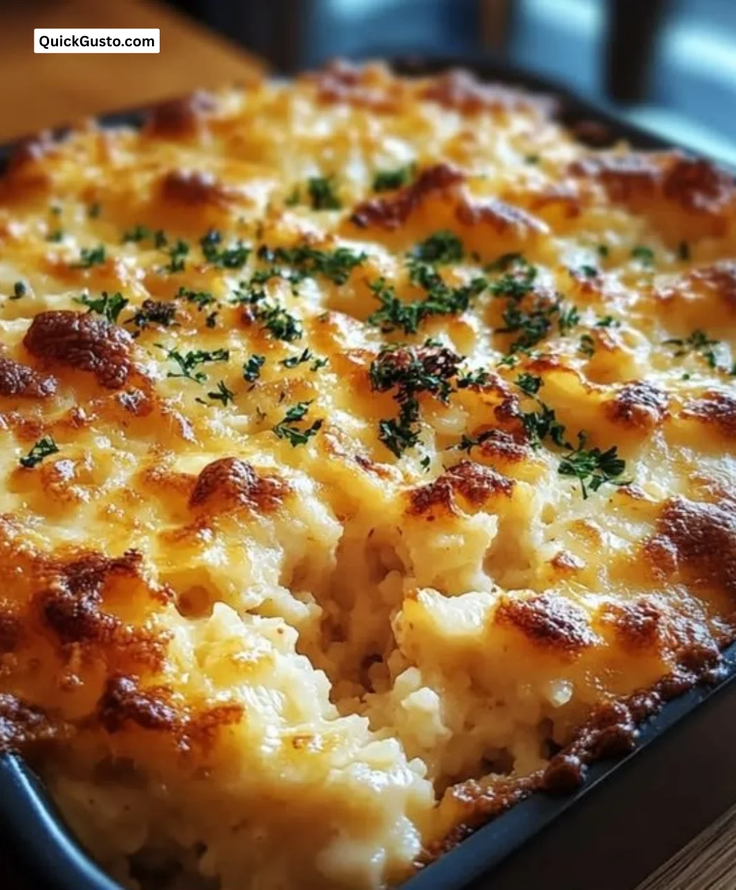 One-Hour Rotisserie Chicken and Rice Bake dish with cozy presentation