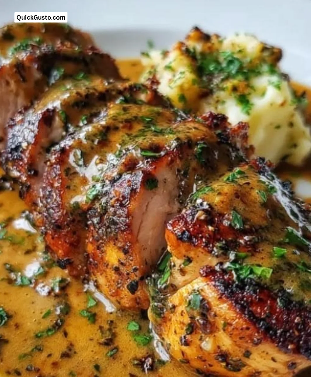 Savory Chicken Christopher dish served with herbs and veggies, embodying home-cooked comfort.