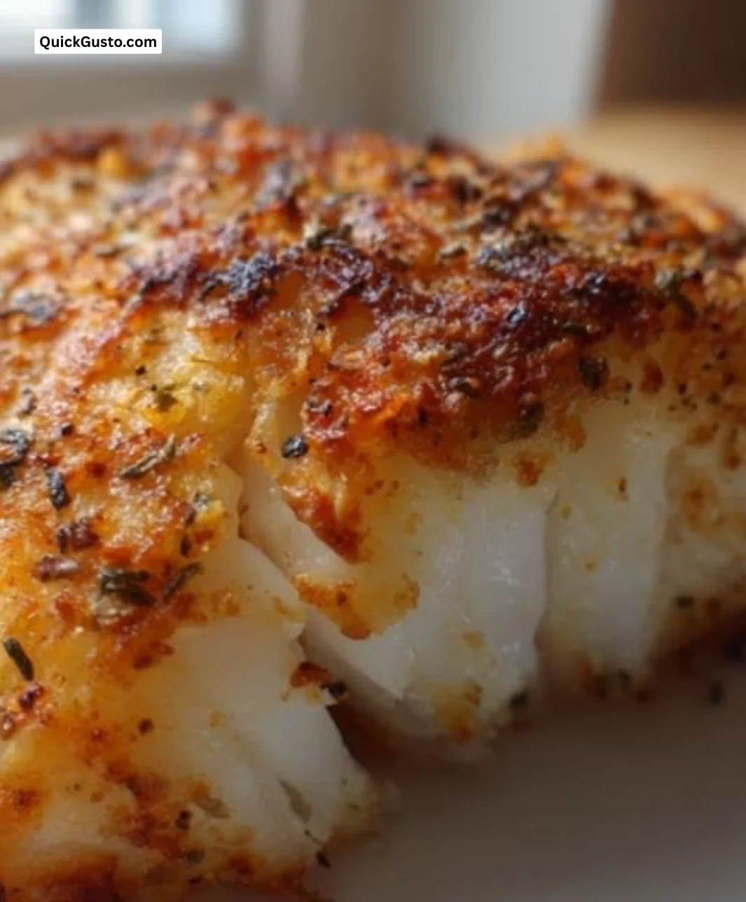 Deliciously cooked Air Fryer Parmesan Cod with crispy coating