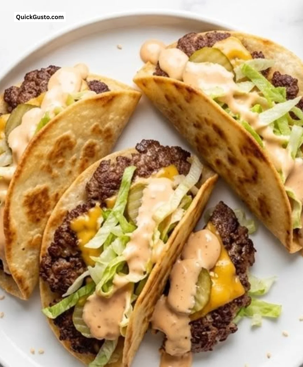 Big Mac Tacos combining flavors of a Big Mac in taco form.