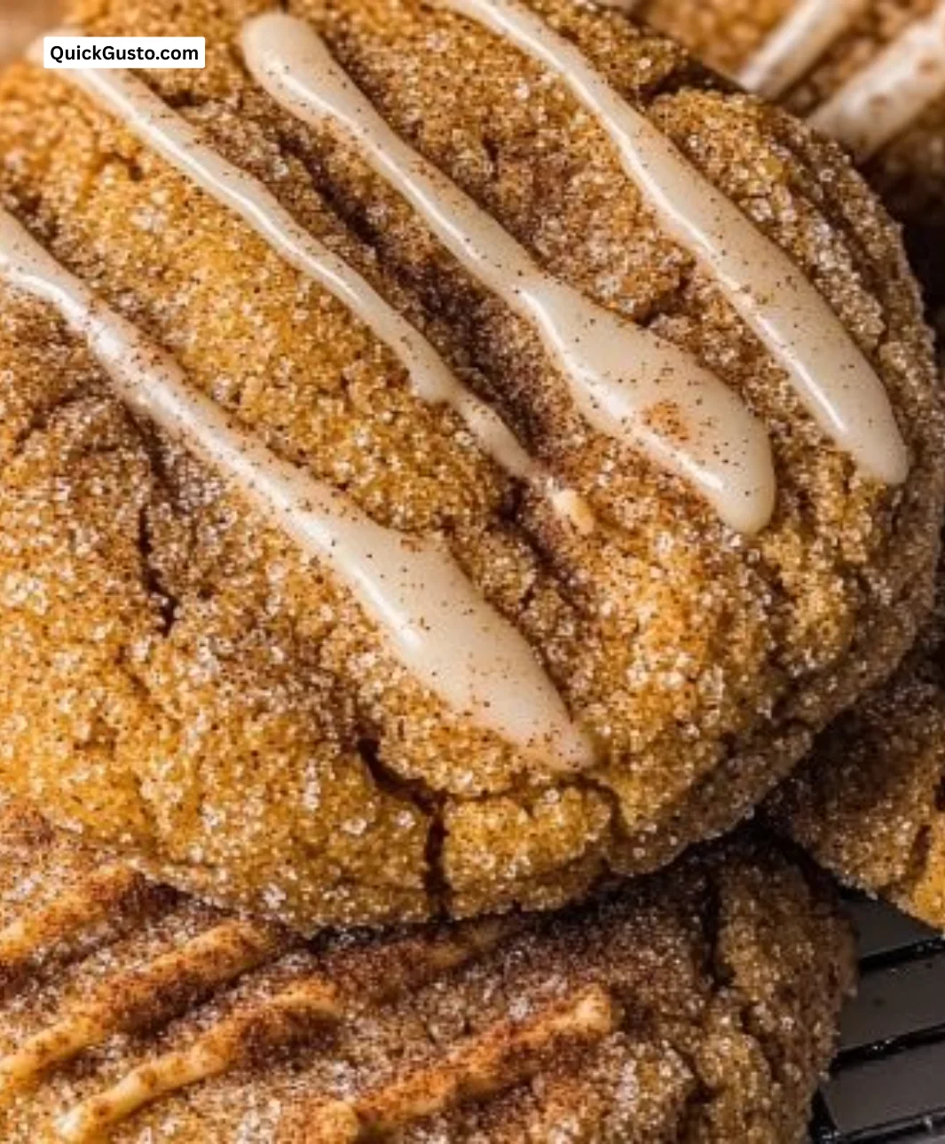 Delicious Biscoff Snickerdoodle Cookies topped with cinnamon and sugar