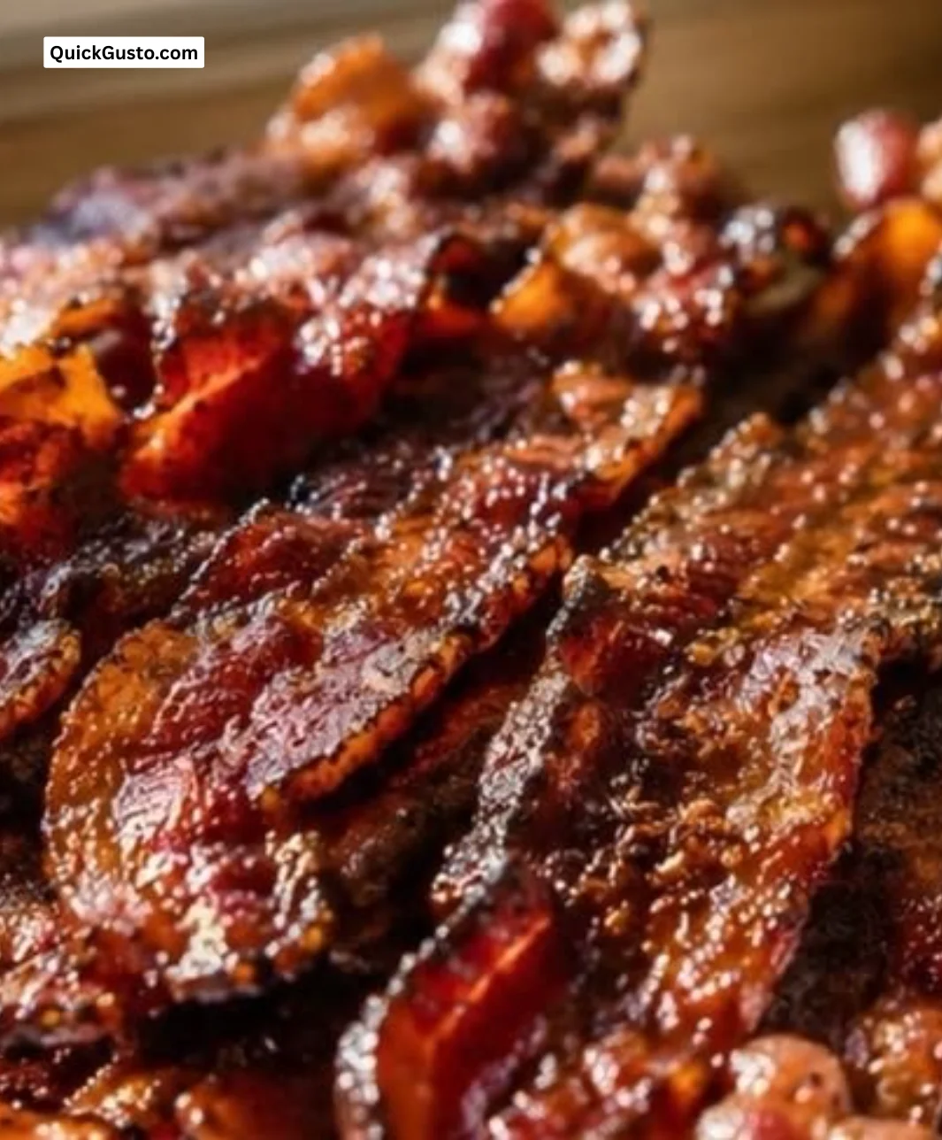 Candied Million Dollar Bacon showcasing a sweet-savory crunch on a plate