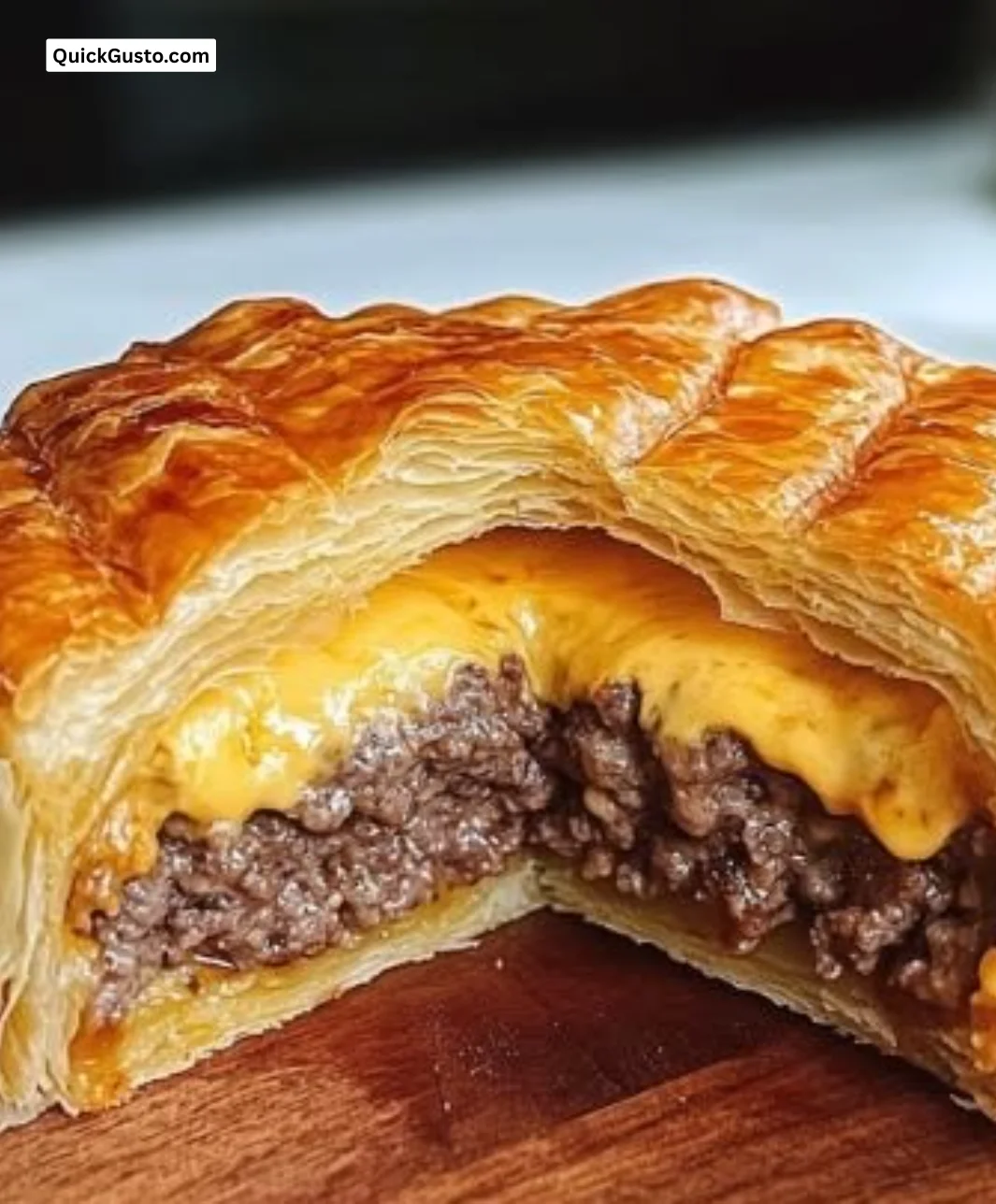 Delicious Cheeseburger Wellington served with crispy sides for a family dinner.