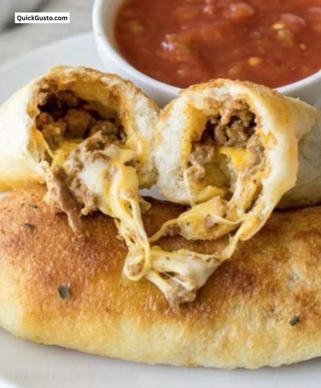 Cheesy taco sticks served on a plate, showcasing crispy texture and melted cheese.