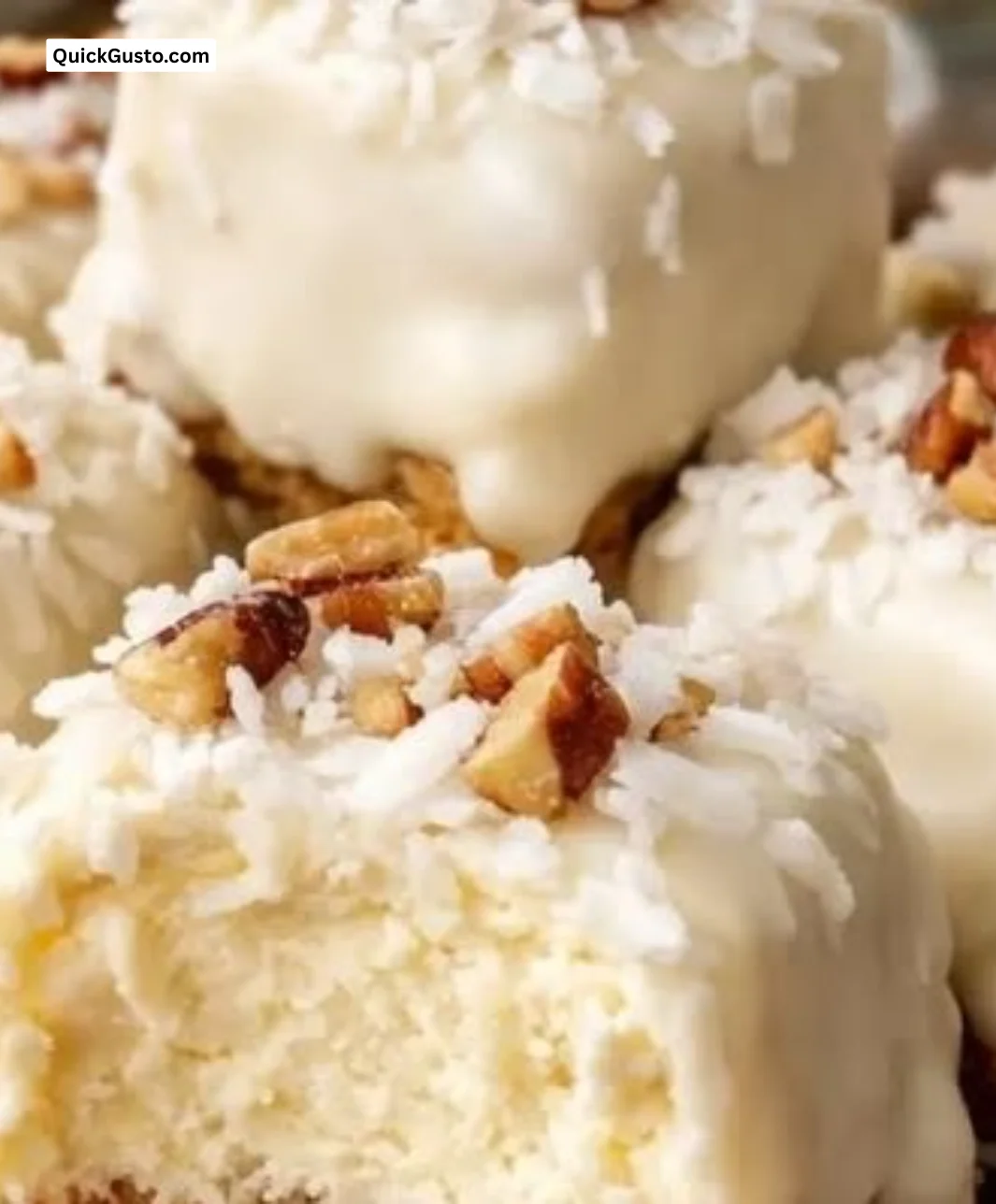 Creamy Italian cheesecake bomb bites on a plate, a delightful Italian dessert.