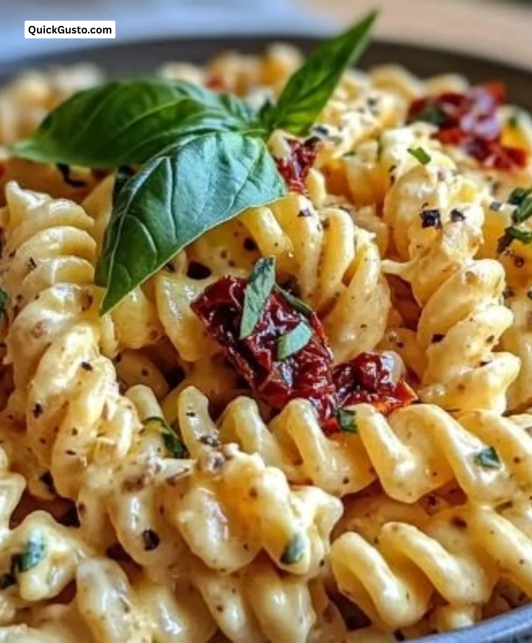 Creamy Tuscan pasta salad with vibrant vegetables and pasta