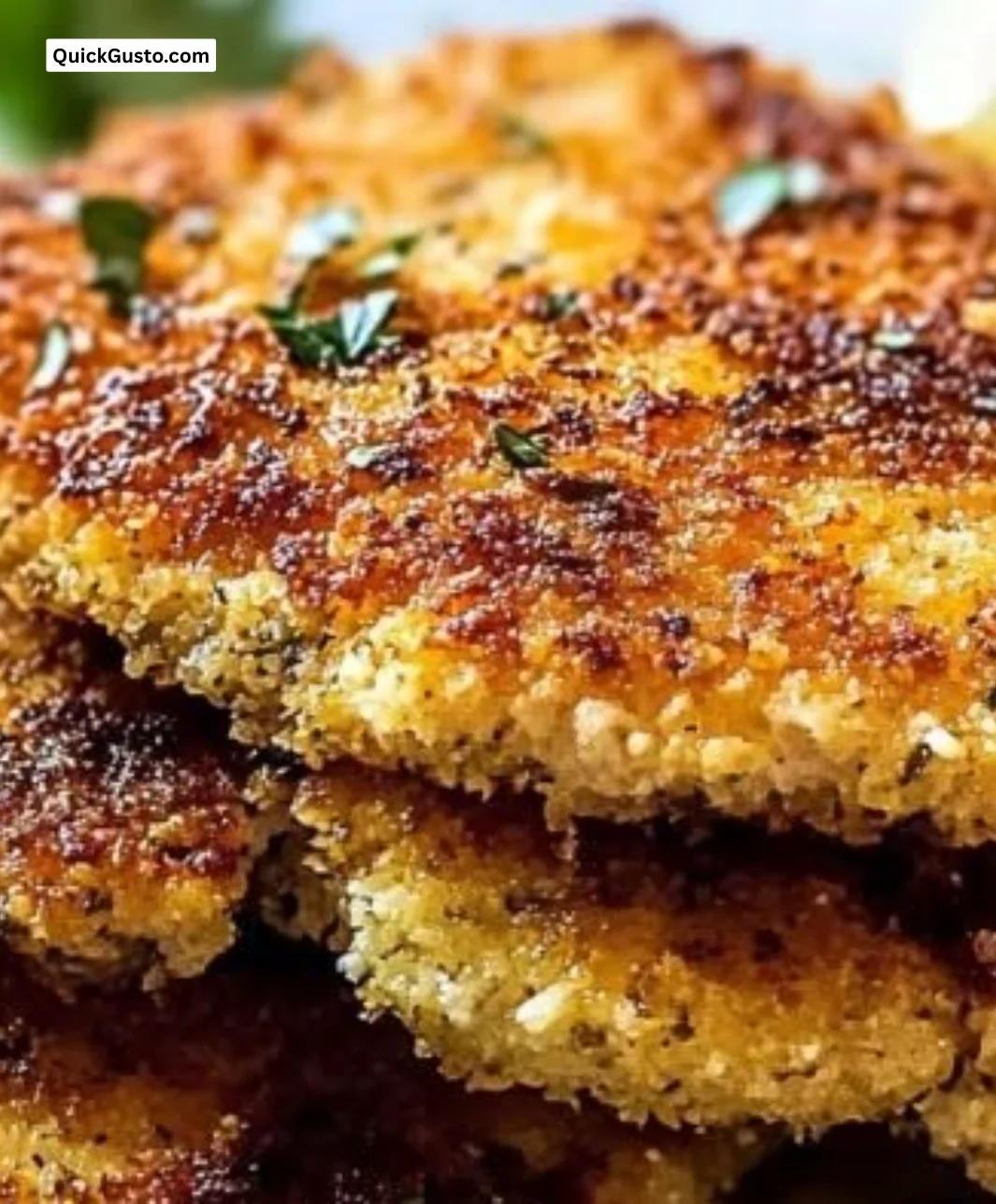 Crispy Italian breaded chicken cutlets served with a side of fresh salad