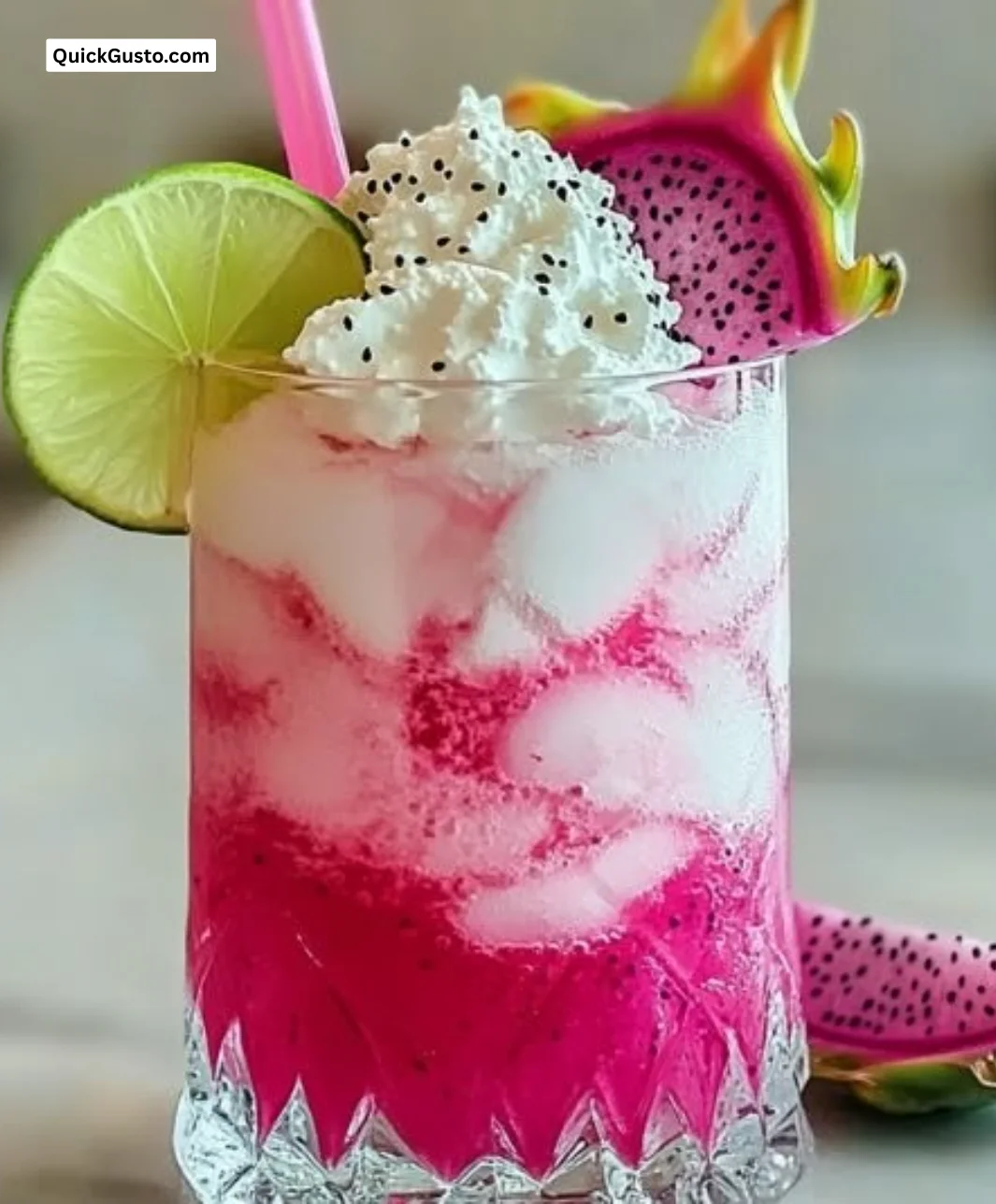 Refreshing Dragonfruit Dream Dirty Soda for summer sipping