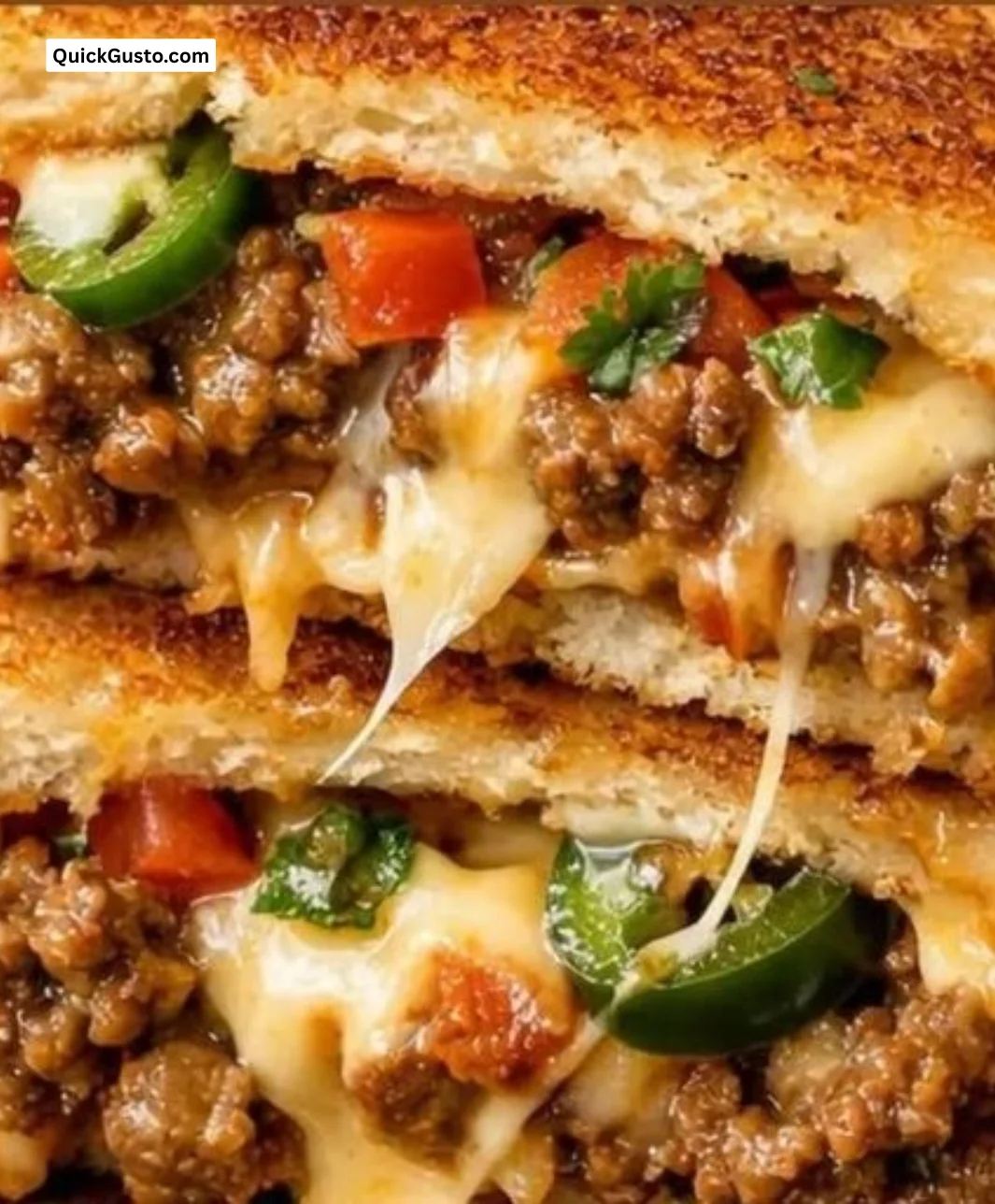 Mexican Chopped Cheese Sandwich with melted cheese and fresh toppings