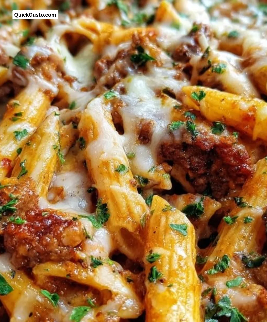 One Pan Bold BBQ White Cheddar Sausage Pasta in a skillet