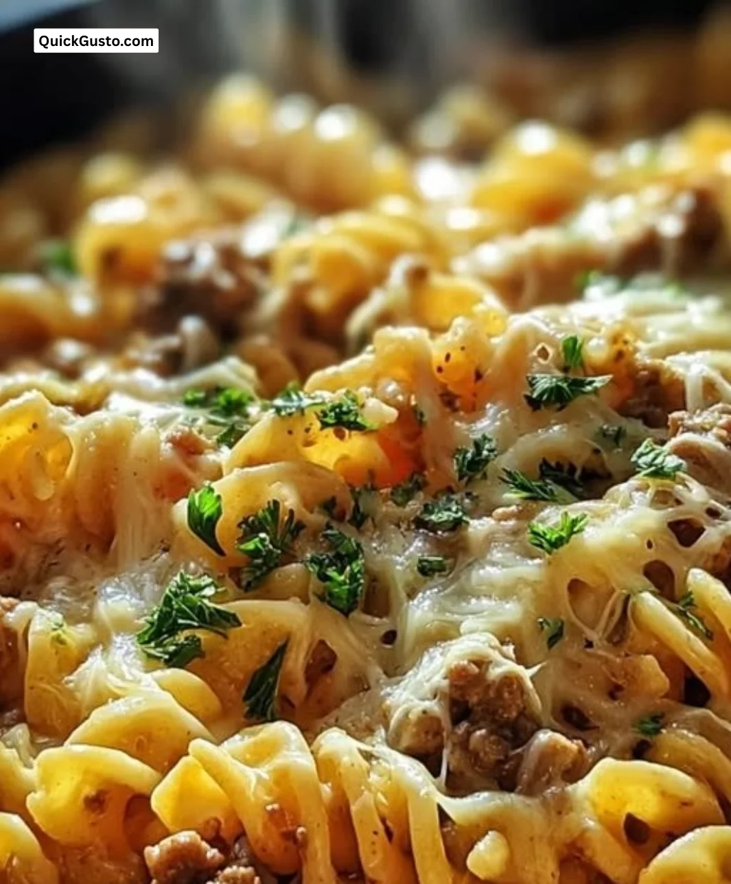 Delicious one-pot beef and cheddar ranch pasta served in a bowl