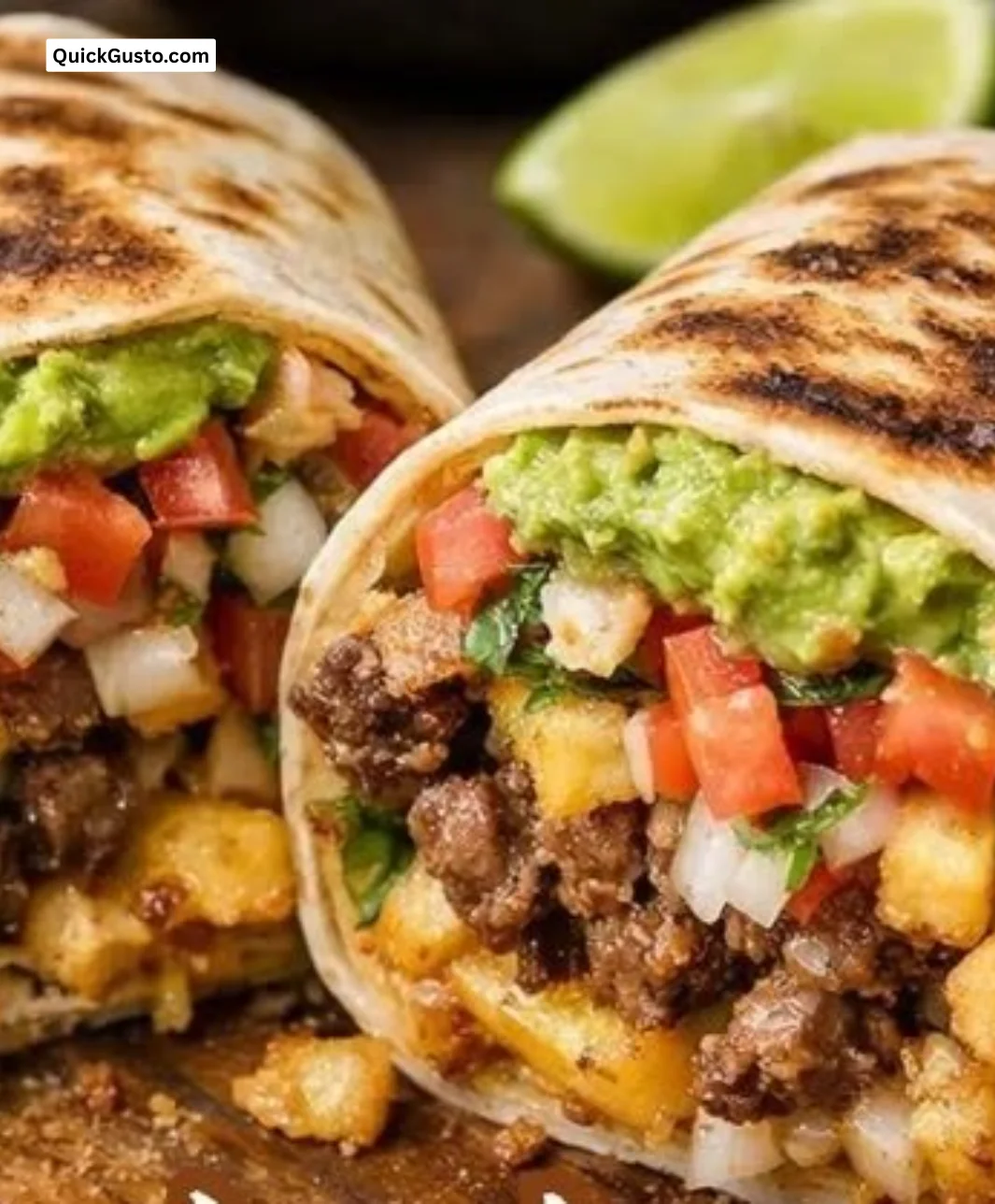 Delicious sun-kissed California burrito filled with flavorful ingredients