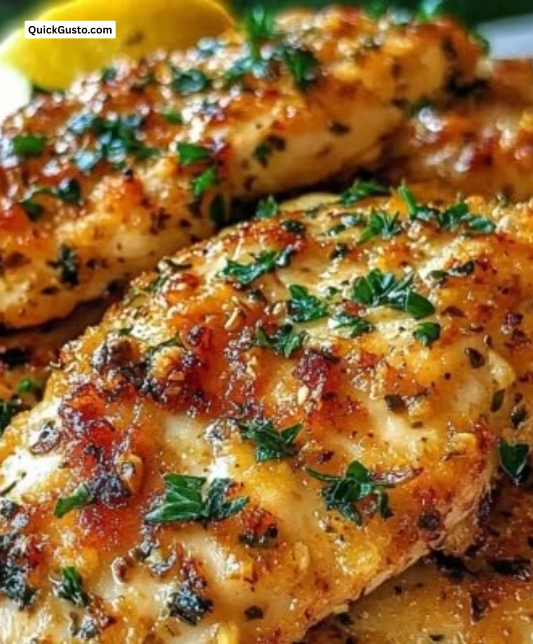 Plate of sun-kissed Mediterranean chicken tenders with herbs and spices.