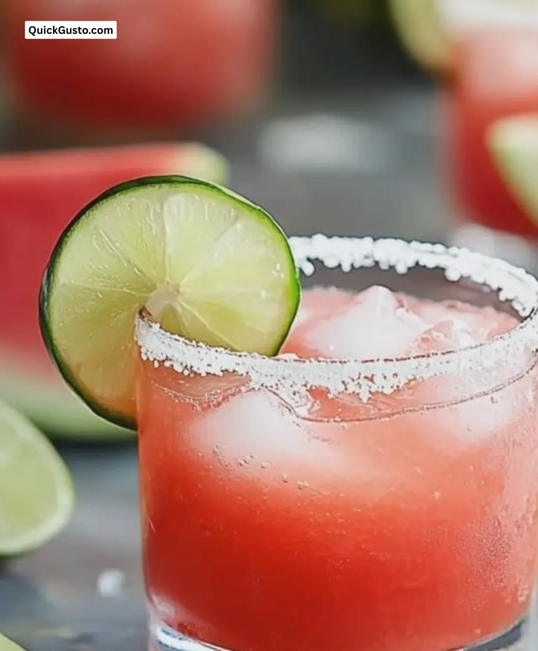 Sun-kissed watermelon margarita served in a festive glass during summer.
