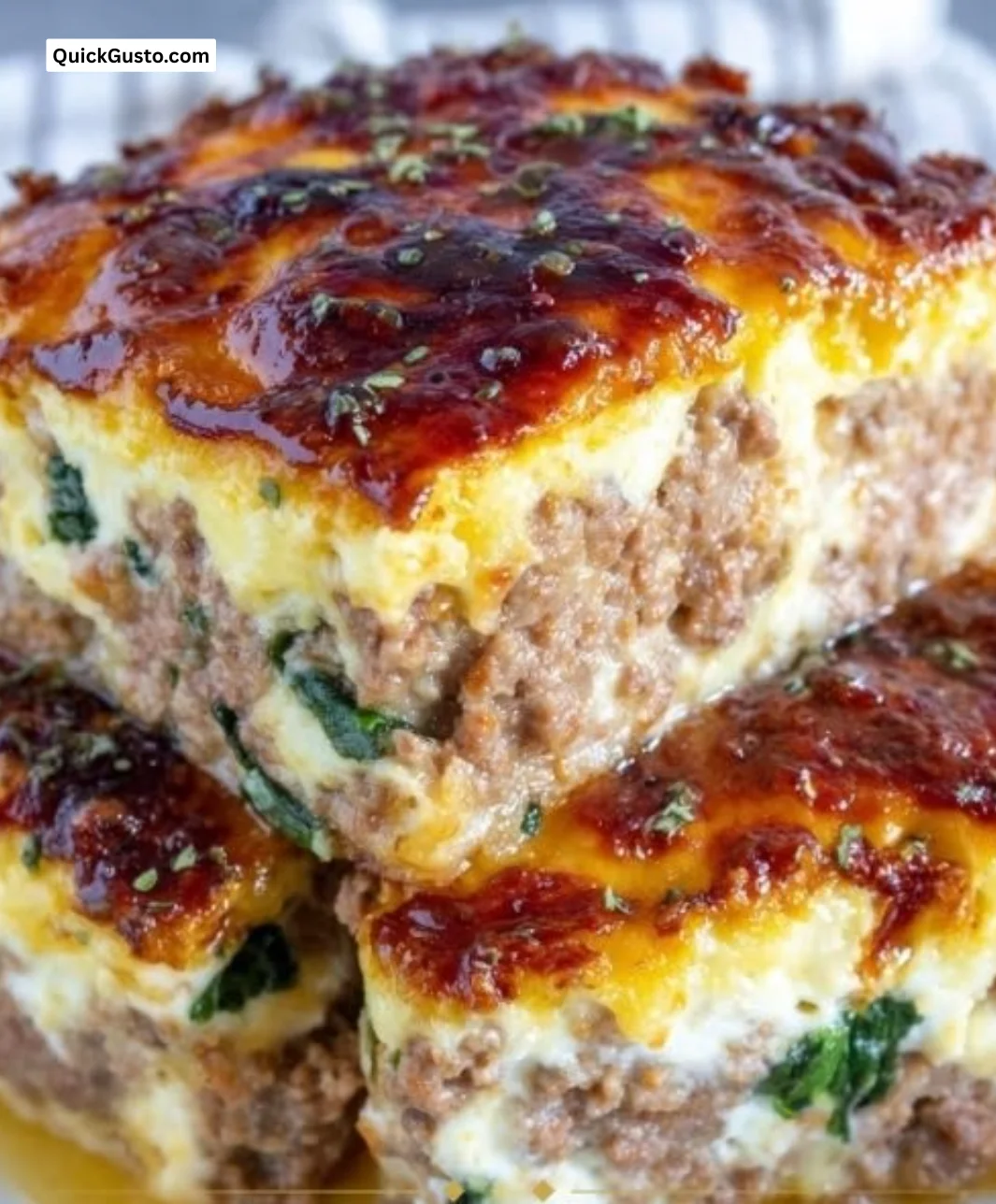 Delicious turkey cheeseburger casserole served in a baking dish